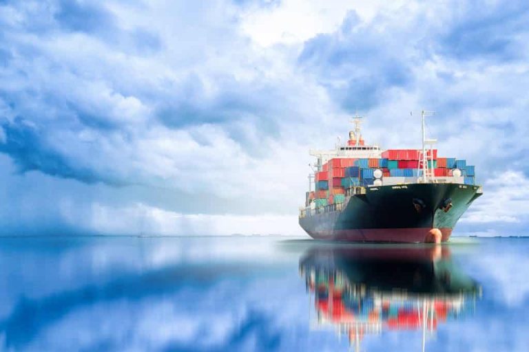 container boat in a body of water