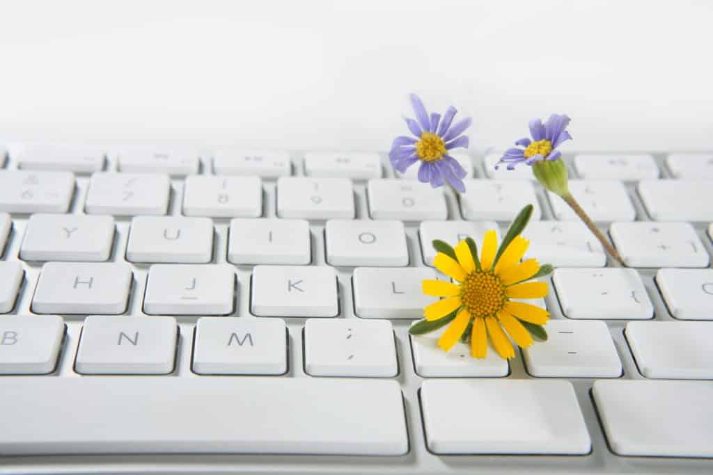 a close up of a computer keyboard