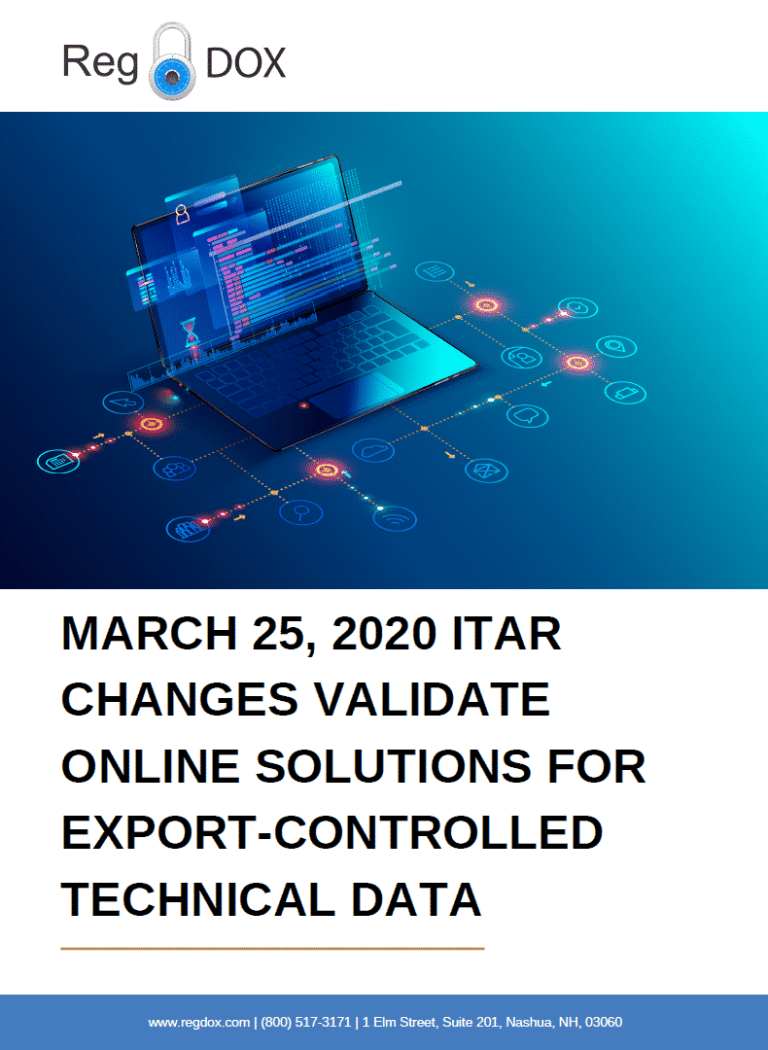 Amendment to the ITAR cover
