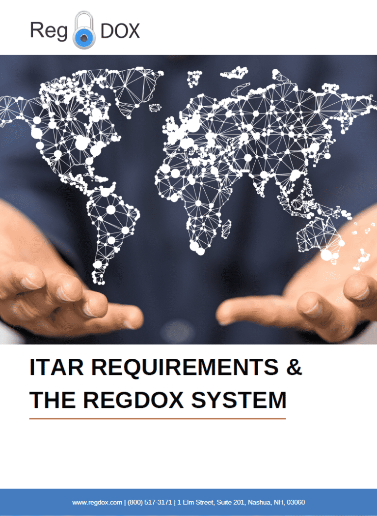 ITAR Requirements and the RegDOX System cover