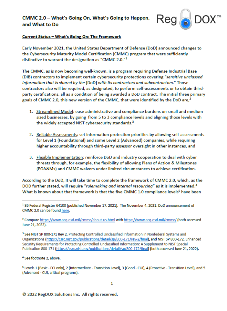 CMMC 2.0: What To Do cover