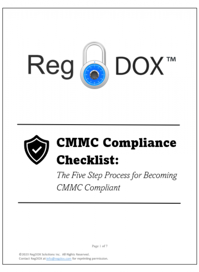 CMMC Compliance Checklist cover
